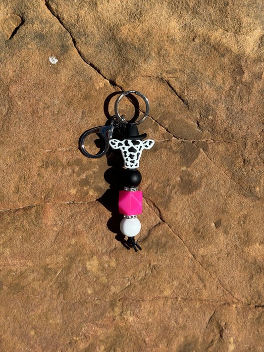 Neon Cow Mini keychain