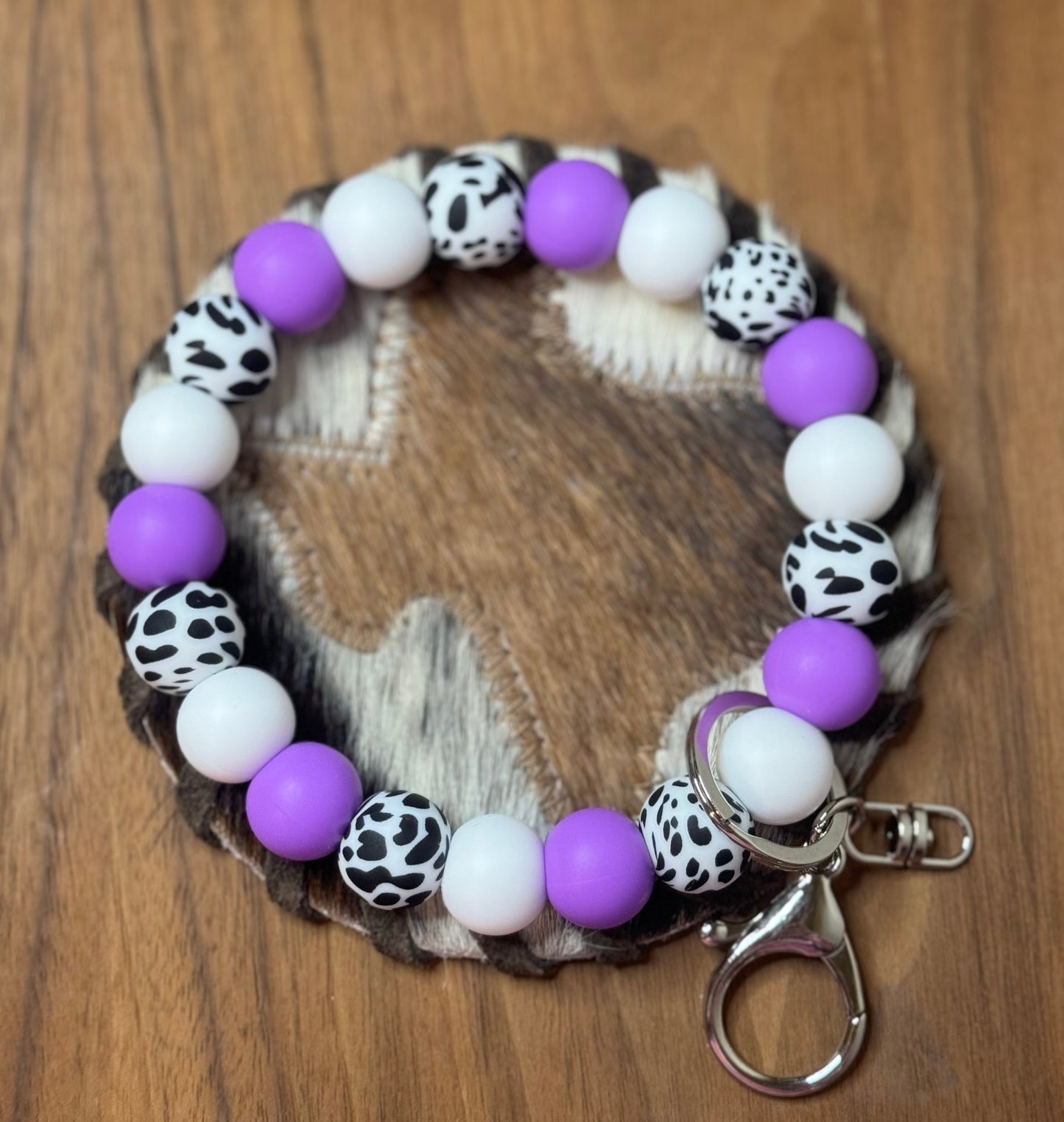 Purple cow keychain